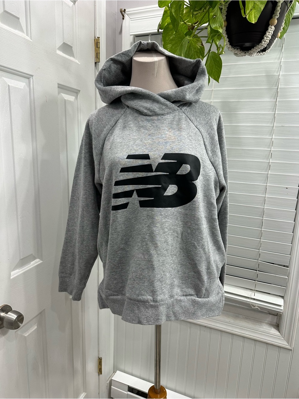 New Balance Gray Crewneck Hoodie with Black NB Logo